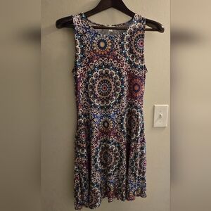Multicolor Sleeveless Patterned Dress